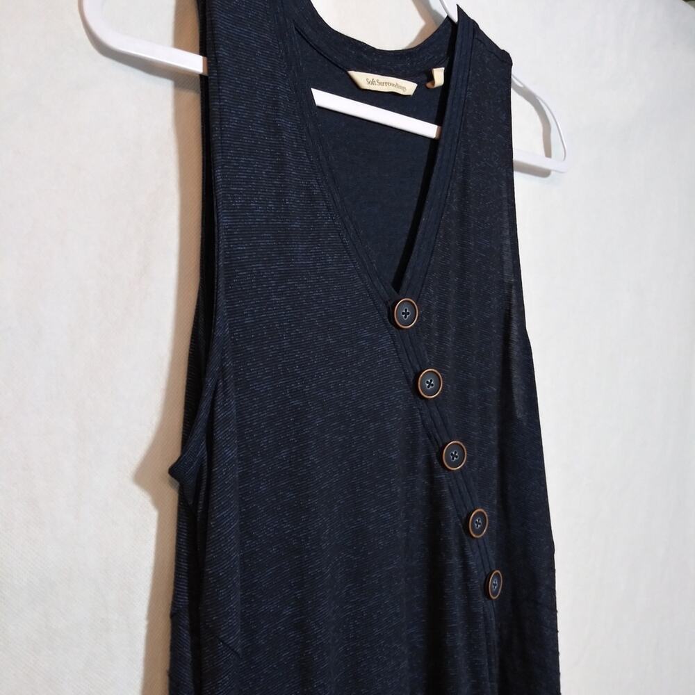Soft Surroundings Marjorelle Maxi Sleeveless Asymmetric Button Knit Dress Size M - Picture 4 of 9